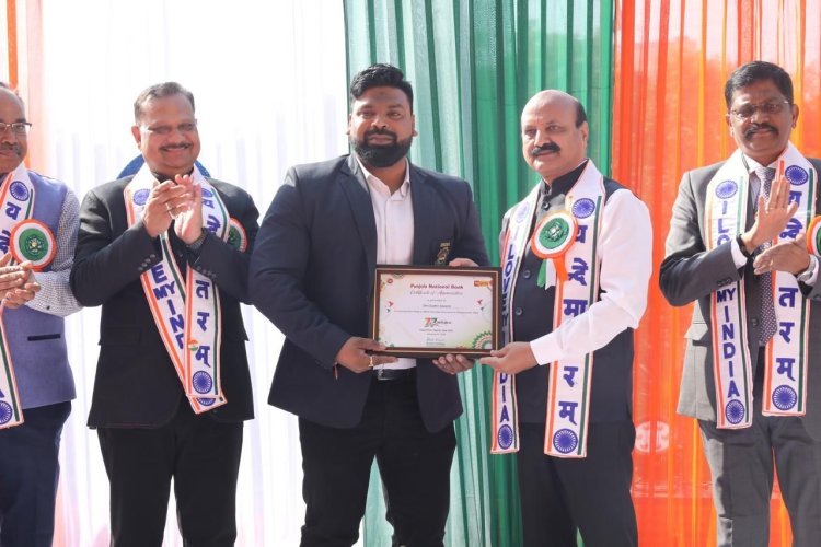 International Kickboxer Sudhir Saxena Honoured by Punjab National Bank MD & CEO on Republic Day for Stellar Contributions to Sports